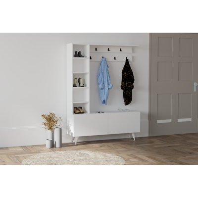 Jeffenese Hall Tree with Shoe Storage