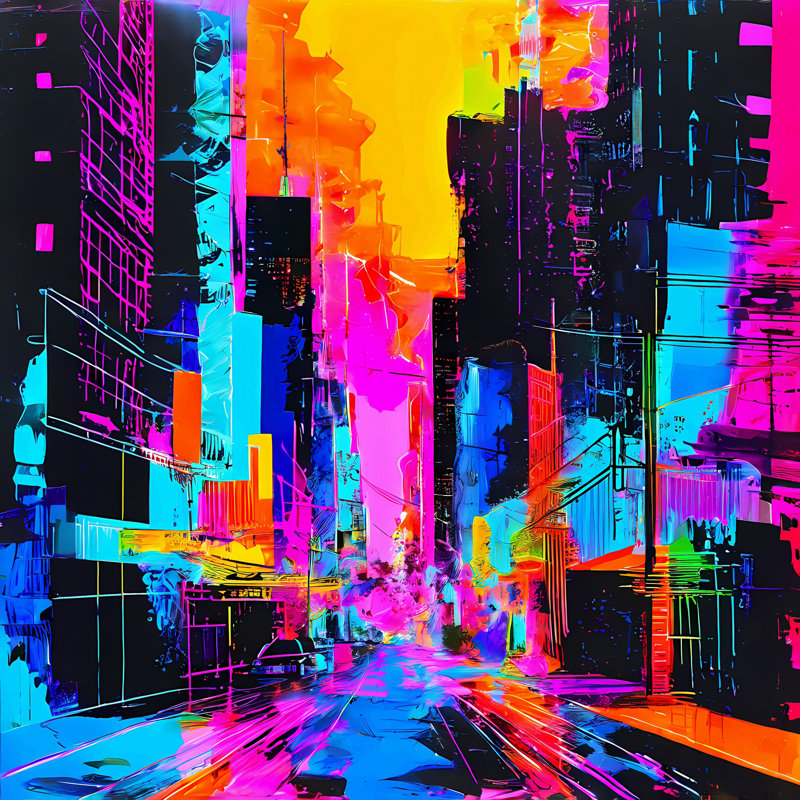 Painted Metropolis, 24" H x 24" W