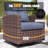 Lark Manor™ 10 Pieces Patio Furniture Set with Swivel Chairs, Rattan Wicker Rocking Glide Chairs with 44" Propane Gas Fire Pit Table Conversation Set-455631189