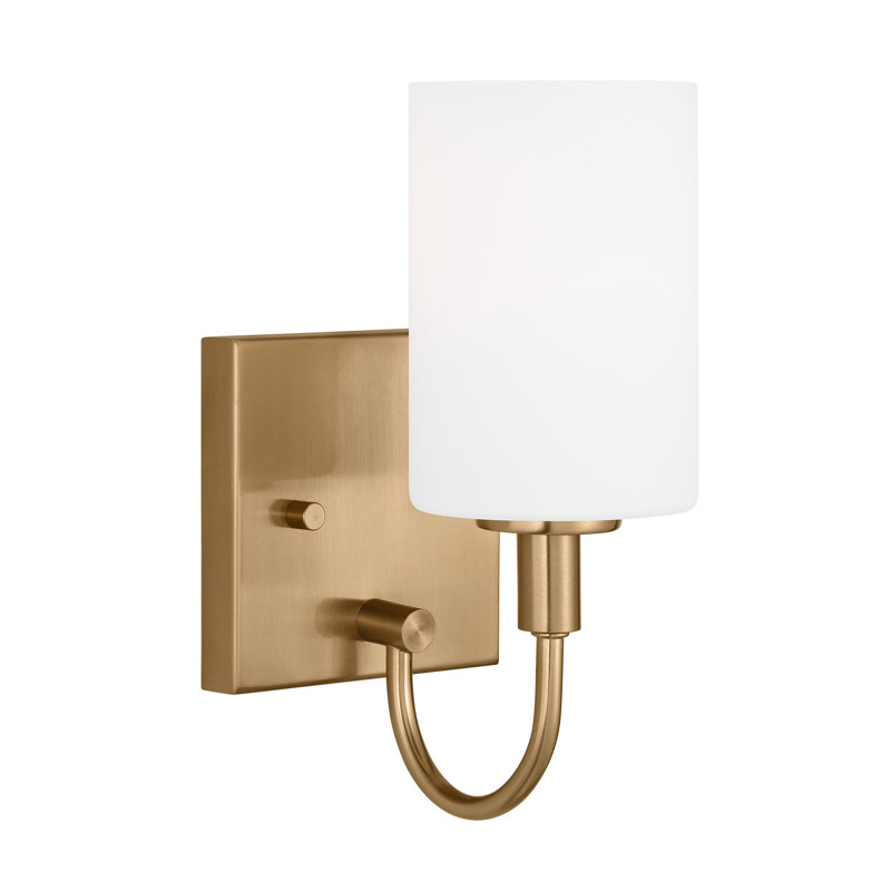 One Light Wall / Bath Sconce, Satin Brass