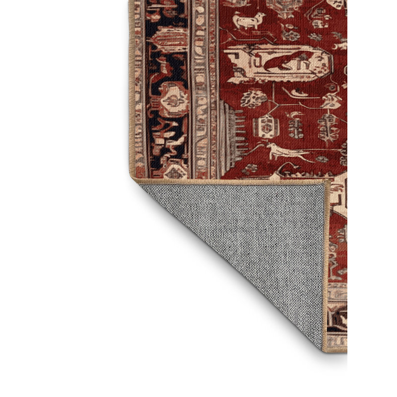 Tapis brun lavable à la machine, Carré 8 pi