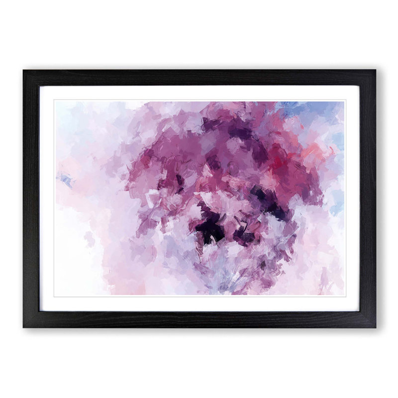Floral Dreams in Abstract - Picture Frame Painting Print, 48cm H x 65cm W x 2cm D, Black Framed