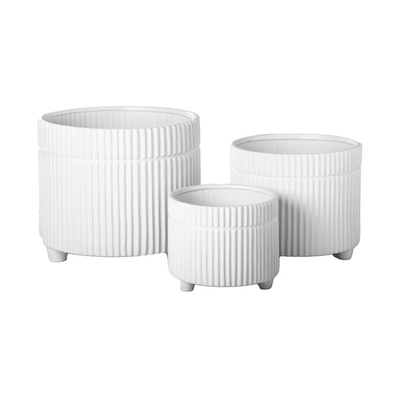 Ceramic Round Pot Matte Finish White