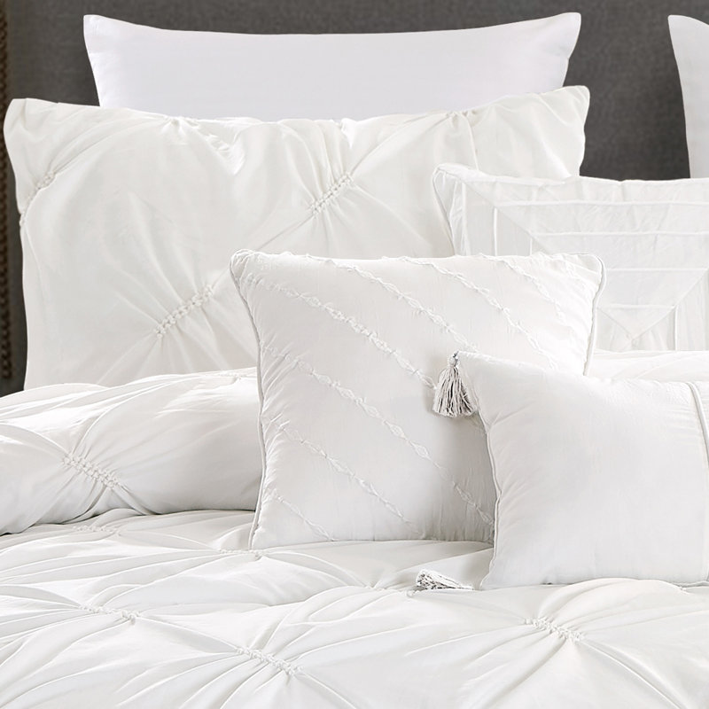 Polyester Channel Comforter, King Comforter + 1 Sham + 3 Throw Pillows