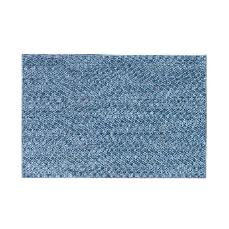 TOWN & COUNTRY BASICS Pax Herringbone Textured Solid Machine Washable Area Rug Blue, Rectangle 2'11.4" x 4'11.1"