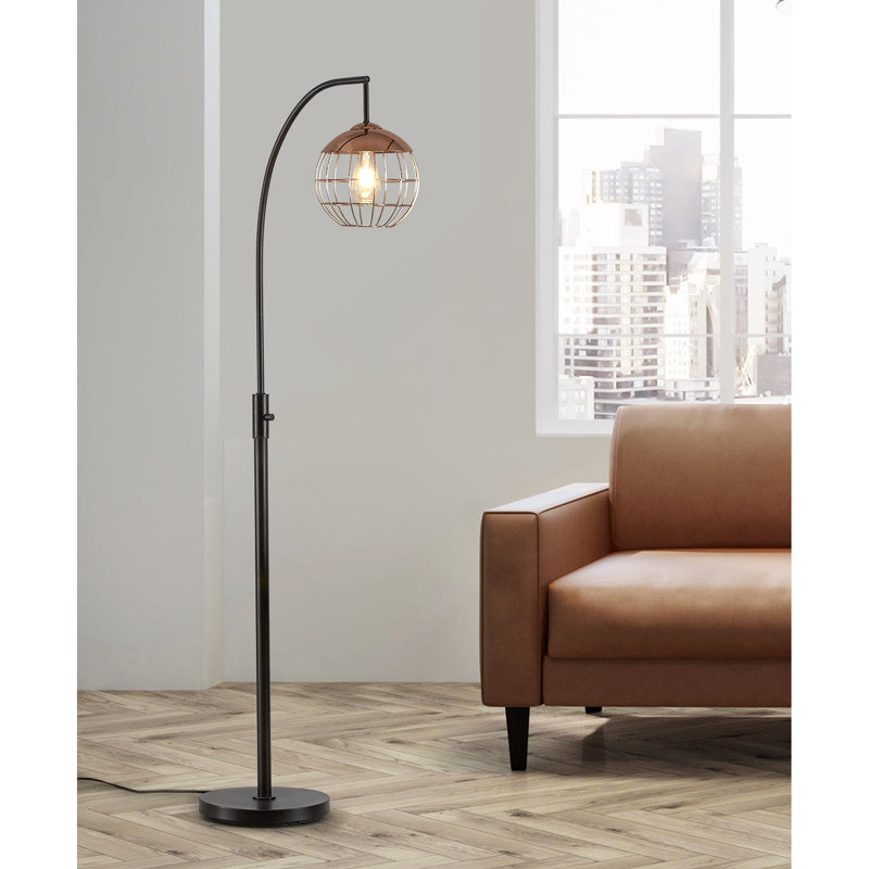 Aibhilin 66'' Black Arched Floor Lamp