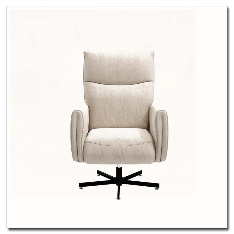Power Swivel Recliner Chair, Beige White