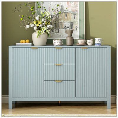 Versatile Entryway Cabinet with Wave Design, Multiple Storage Options, and Modern Aesthetic for Organized Living by Ivy Bronx