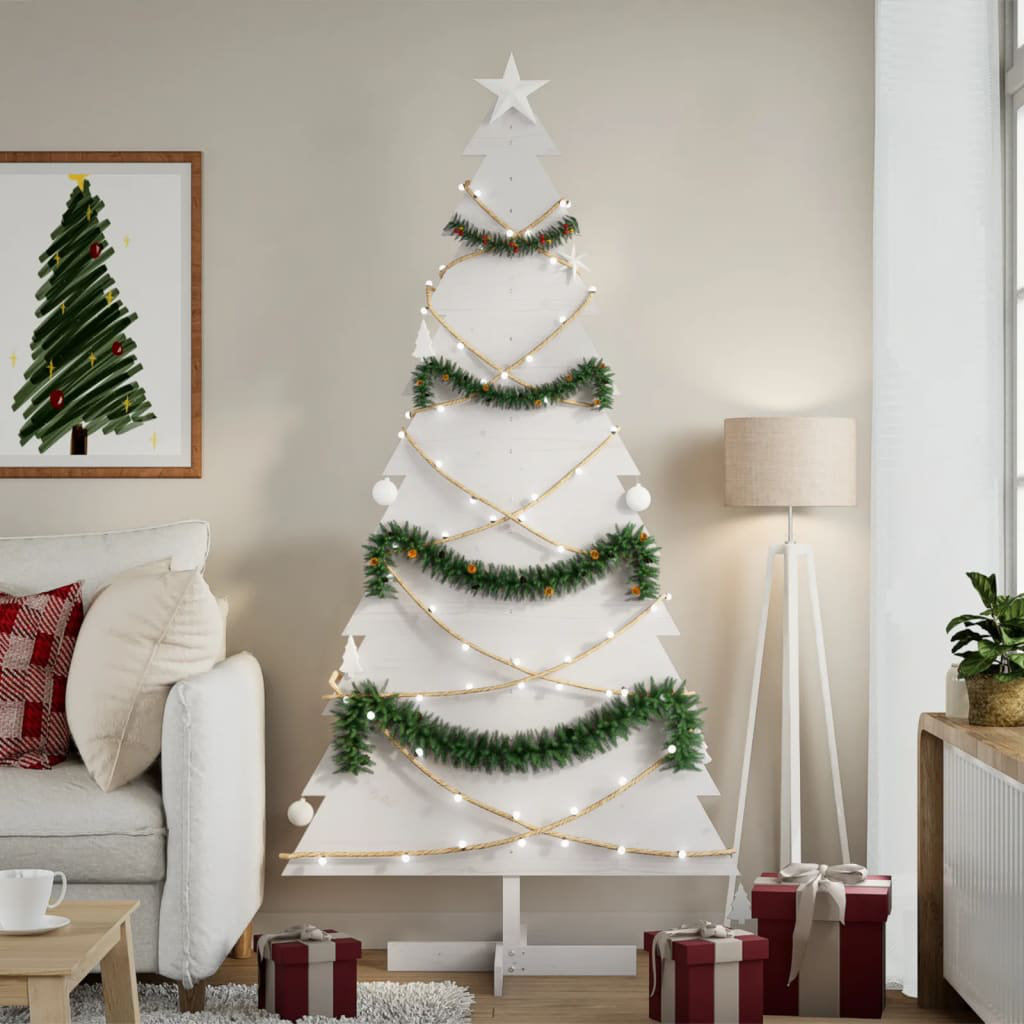 The Seasonal Aisle Wooden Christmas Tree For Decoration Solid Wood Pine