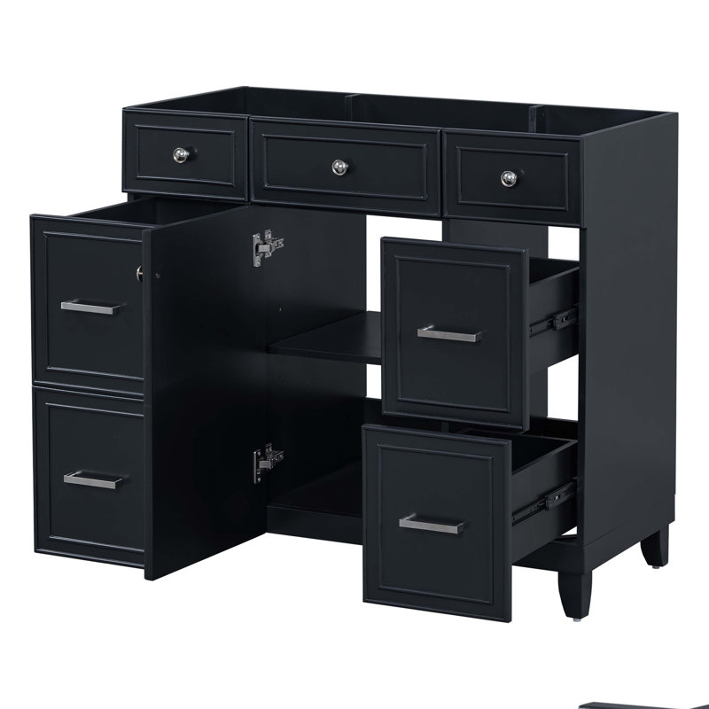 [Cabinet seulement] Meuble-lavabo 36 po, Noir, noir, noir, noir