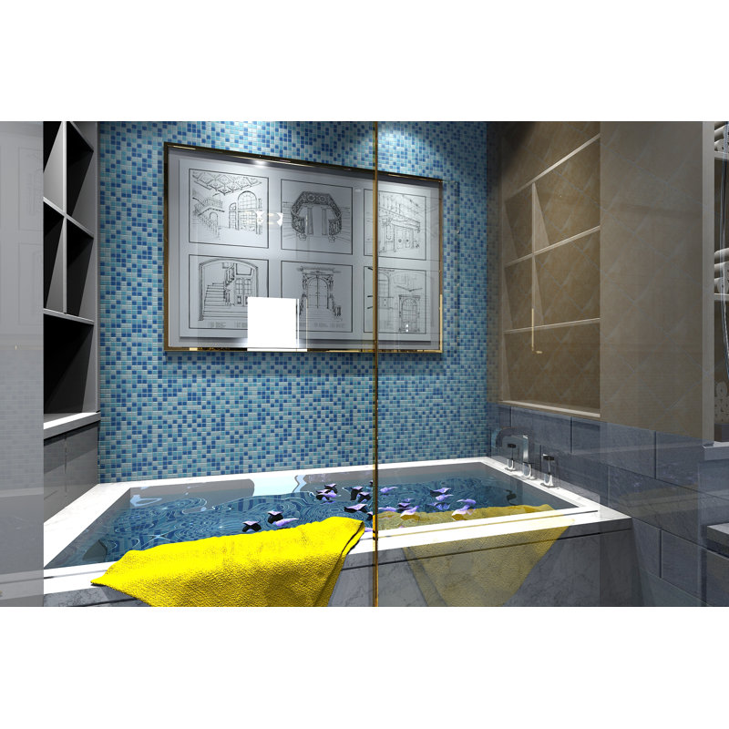Liguria Blue 3/4" x 3/4" Glass Grid Mosaic Wall & Floor Tile
