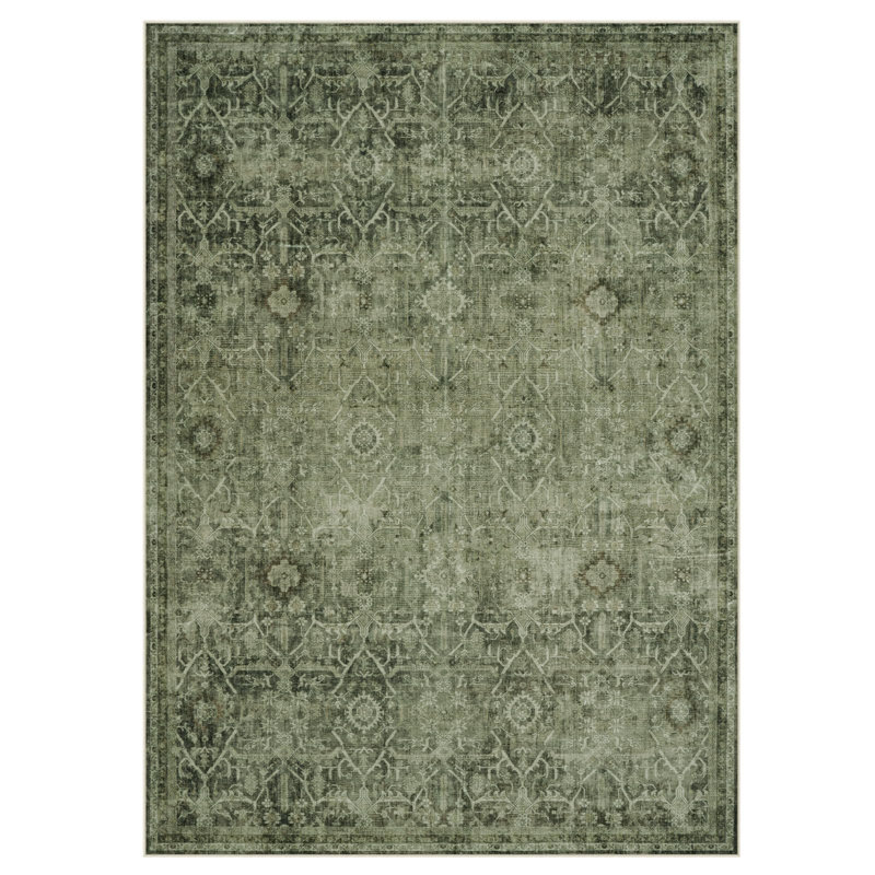 Vintage Tribal Cashmere Washable Area Rug - Soft Full-Cover Design for Living Room, Bedroom, or Study Decor