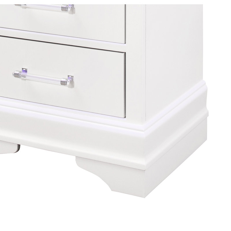 Table de chevet avec DEL, Blanc