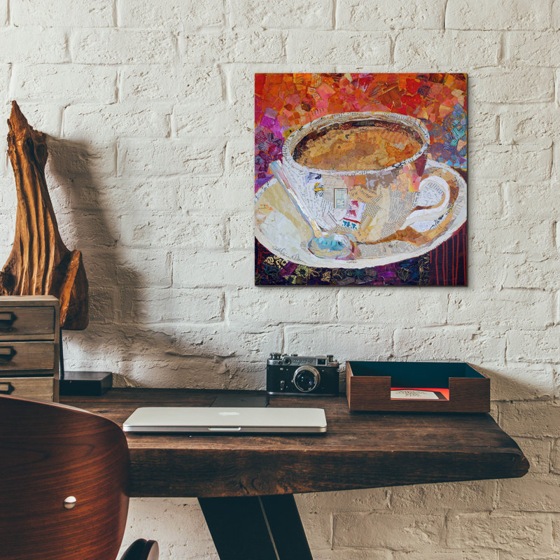 «Cup of Conversation» par St. Hilaire Elizabeth, art mural en verre acrylique, H 12 po x l 12 po x P 0,13 po