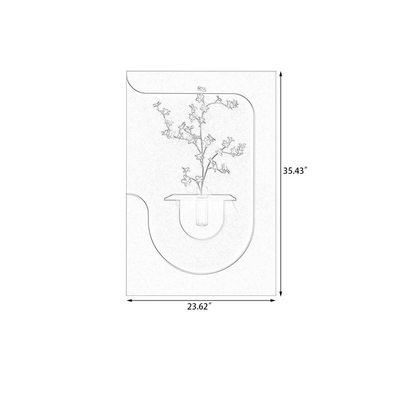 Art mural rectangulaire noir et blanc en cristal, H 35,43 po x l 23,62 po