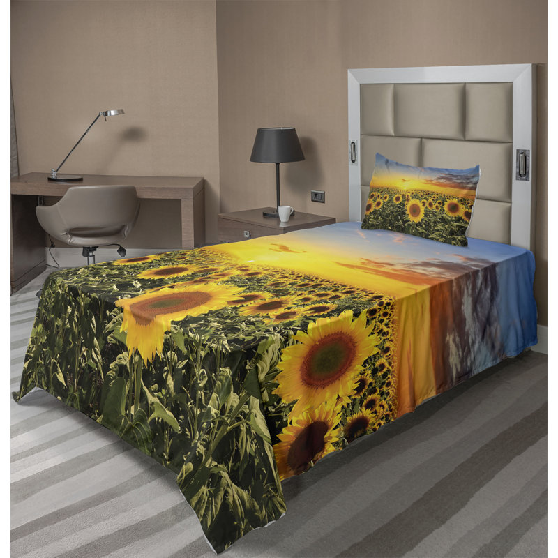 Microfiber Floral Sheet Set, Twin XL Sheet Set + Fitted Sheet + 1 Pillowcase