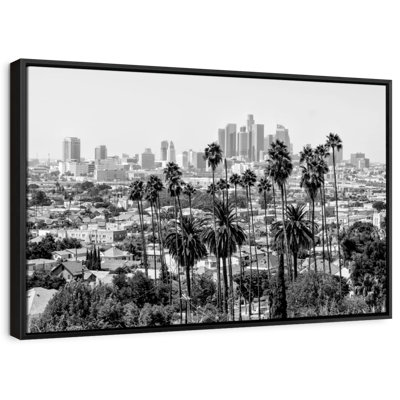 «Black California Los Angeles Skyline III Art mural»