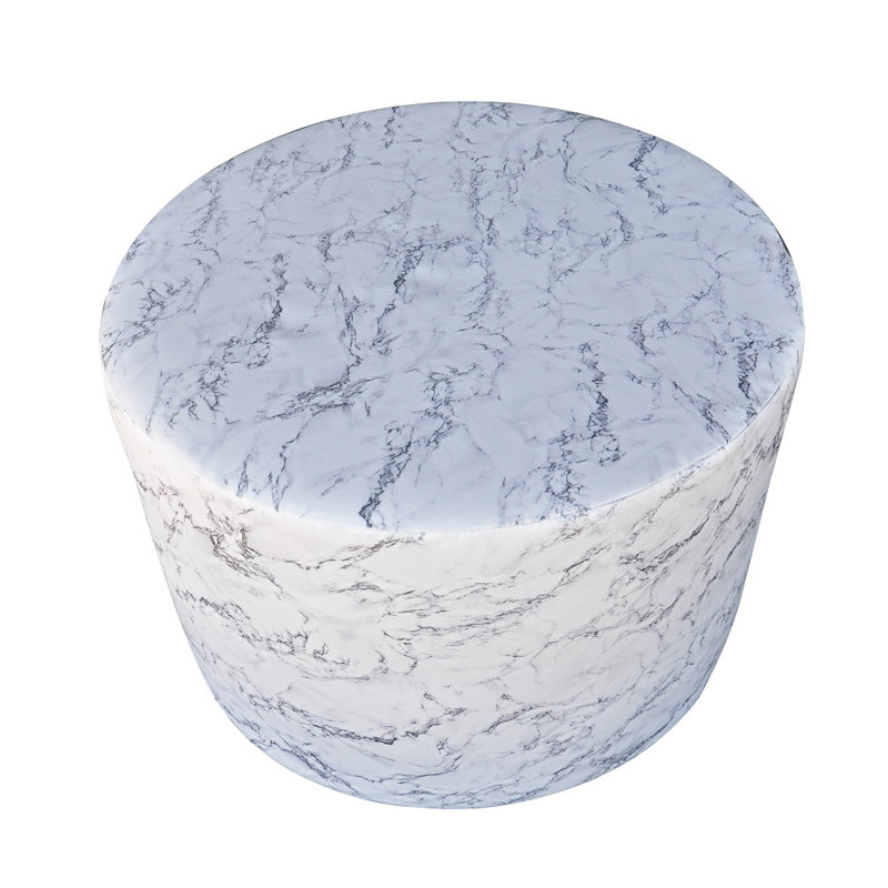 Dandys 60cm Wide Round Marble Pouffe Ottoman