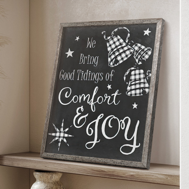 Comfort and Joy, reproduction encadrée - bois massif, H 15 po x l 12 po