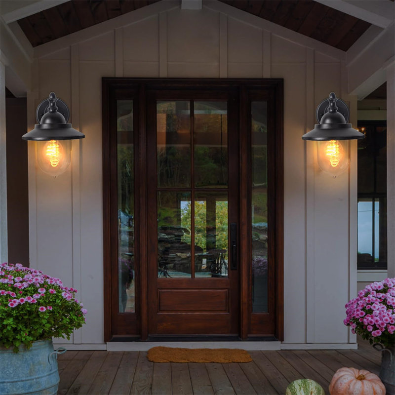 Matte Black 25cm H Outdoor Sconce