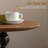 15.7" Vintage Pedestal Natural Round End Table Metal Base For Living Room&Bedroom-1865835344