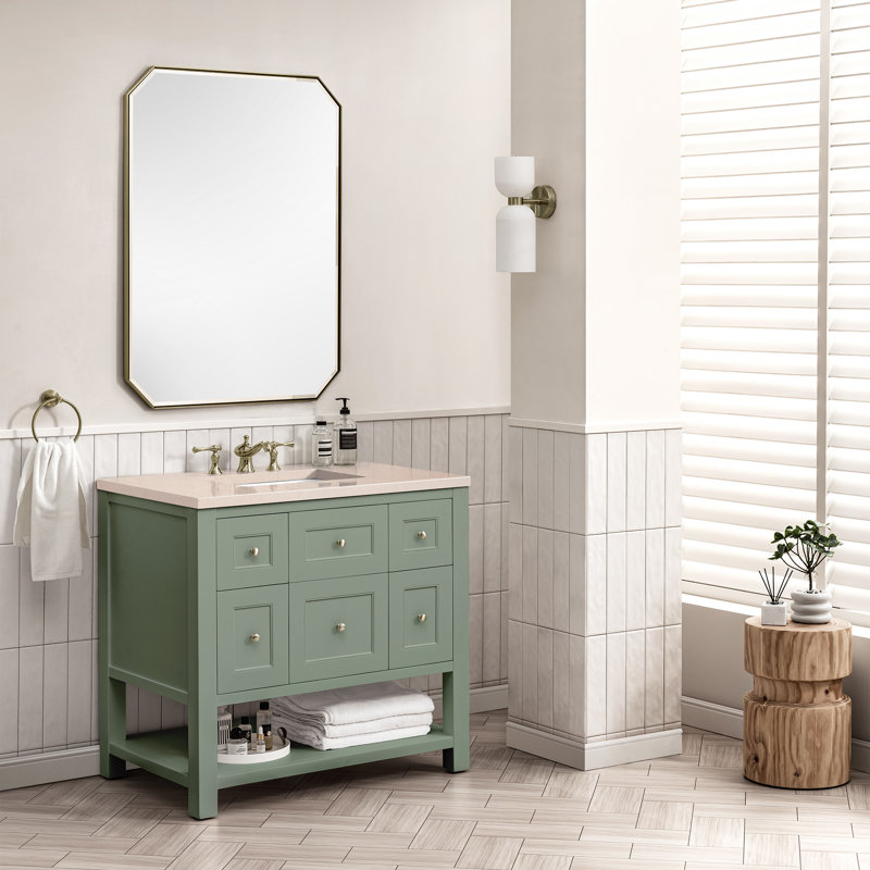 Breckenridge 36'' W Single Vanity, Ethereal Noctis, Smokey Celadon, 8" Widespread