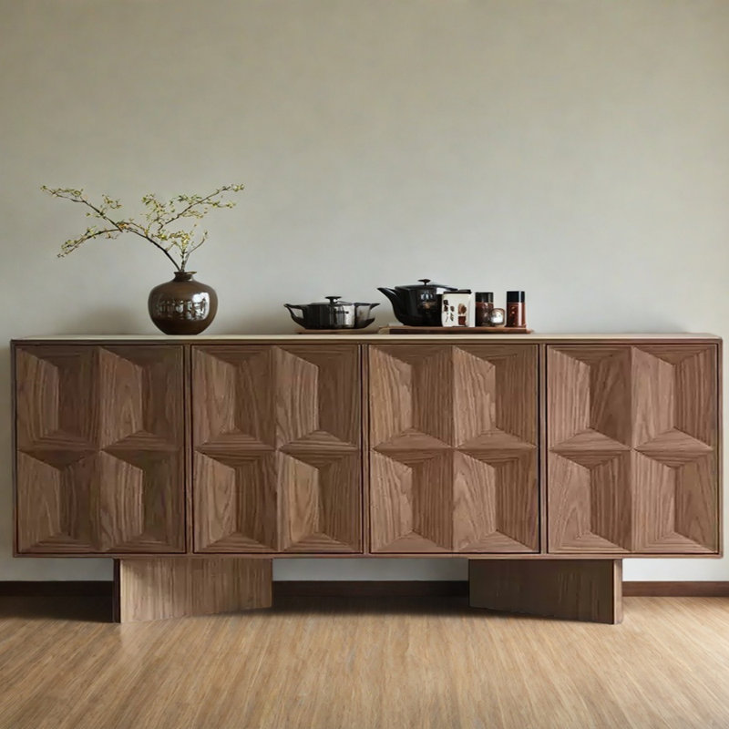 Buffet multifonctionnel haut de gamme, H 34,25 po x l 70,87 po x P 15,75 po, Noyer
