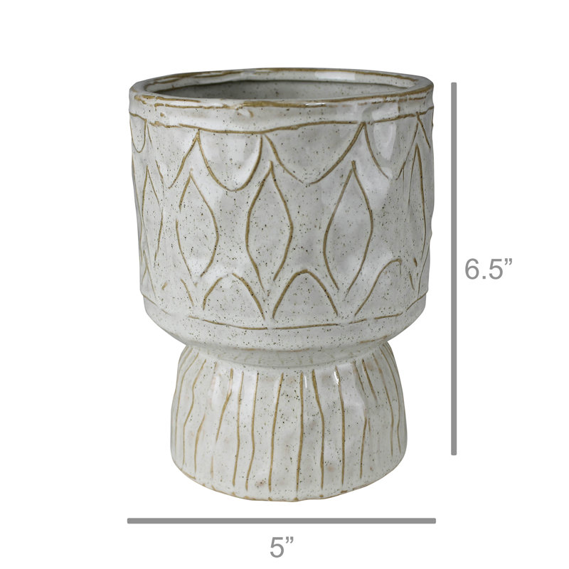 Kymani Trellis Table Vase, 6.5" H x 5" W x 5" D, Gray