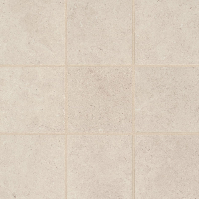 Thaddeus 4" x 4" Porcelain Grid Mosaic Tile, Creme
