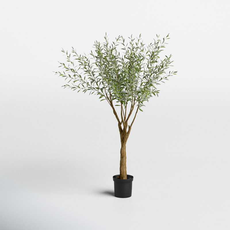Tarik Olivia Grande Realistic Faux Grand Olive Tree Drop-In 8 ft., 96'' H X 79'' W X 79'' D