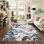 Ayten Abstract Power Loom Navy Area Rug