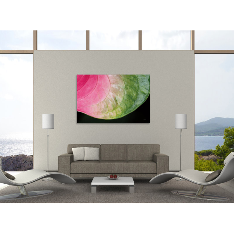 "Rose et vert", toile tendue par Aledanda, H 12 po x l 18 po x P 1,5 po
