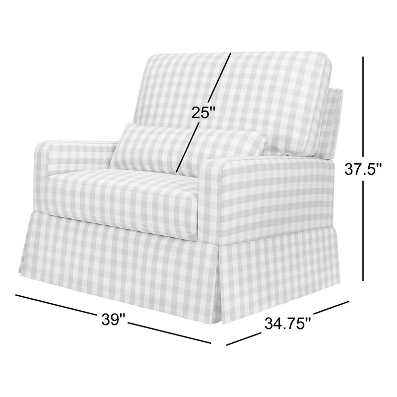 Crawford Pillowback Chair and a Half Upholstered Swivel Glider, Tan 