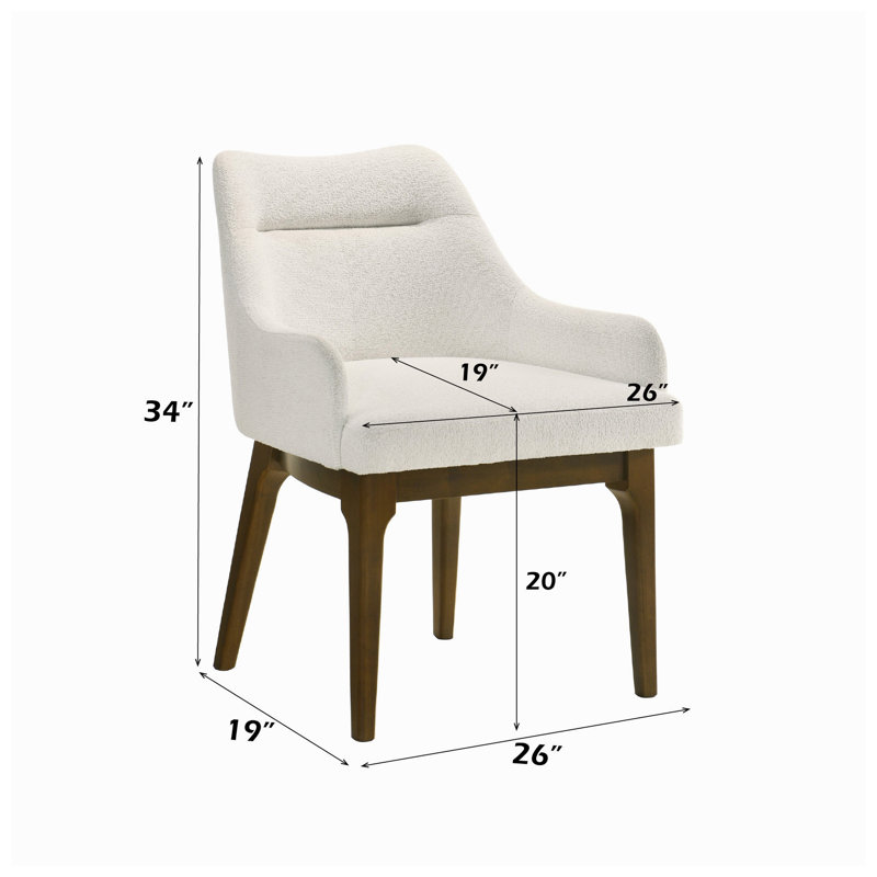 Kasha 19" W x 26" D x 34" H Chenille and Rubber Wood Side Chair (Set of 2)