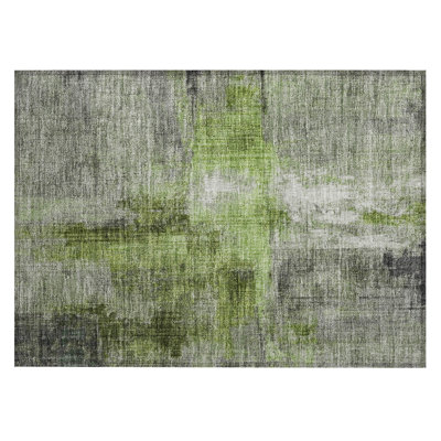 Machine Washable Indoor/Outdoor Xhevrie Fern Rug