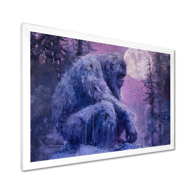 Claborn - art mural Bigfoot, Toile encadrée blanche avec une seule photo, H 34 po x l 44 po x P 1,5 po