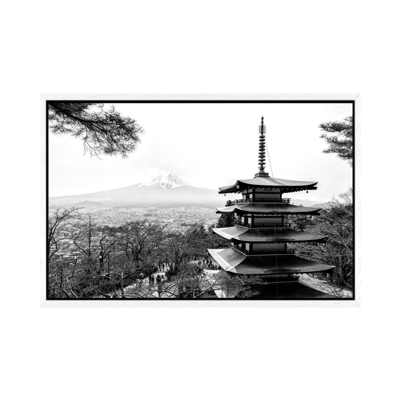 Chureito Pagoda by Philippe Hugonnard - Floater Frame Print on Canvas, White Framed