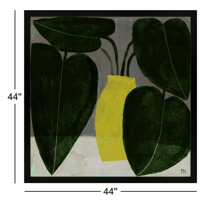 Plant #7 Painting by StudioM, 44" H x 44" W, Black