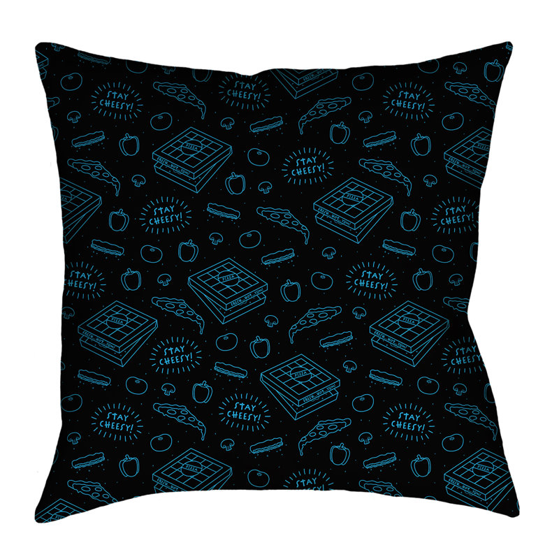 Coussin Katelyn Elizabeth, 16 po x 1 po, Noir / bleu
