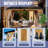 Cedar Wood Patio Gazebo, Double Metal Roof Hardtop Gazebo with curtain and Screen-112324281-112324280
