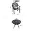Ensemble de 3 meubles de patio en aluminium coulé avec coussins bruns-778142999