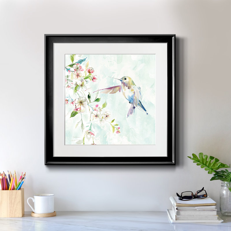 Colibri IV - Cadre photo, reproduction d'art sur papier, Papier encadré noir, H 17,5 po x l 17,5 po x P 1,5 po