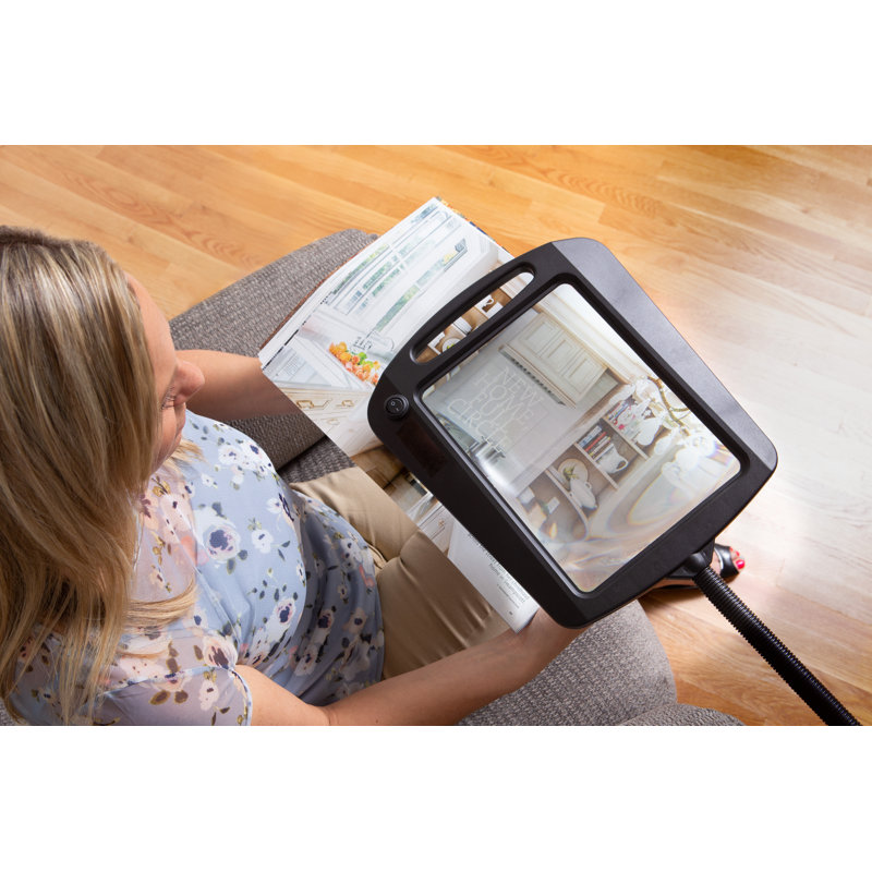 Full Page Magnifier Floor Lamp, Black, Black