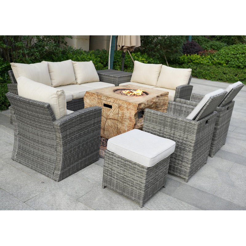 Coltin 10 - Person Patio Conversation Set with Cushions