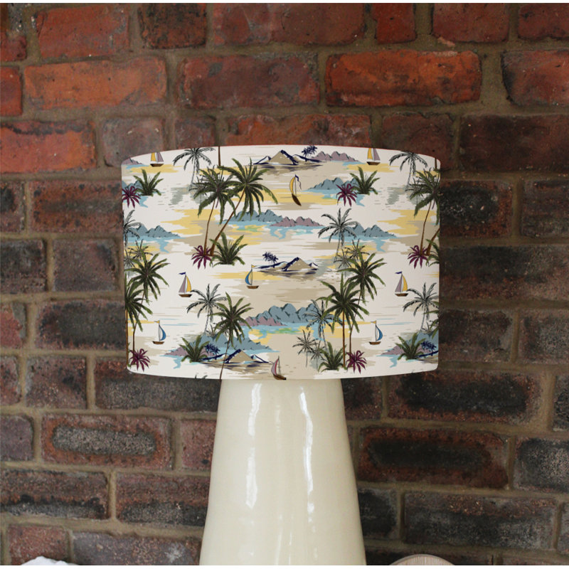 Cotton Drum Lamp Shade ( Uno ), 22cm H x 25cm W x 25cm D