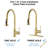 Brushed Gold Stainless Steel Kitchen Faucet With Pull Down Spray And Soap Dispenser - To Scratches, Rust, Stains 360 Swiveling Spout Energetic Mode 1.8Gpm Max Flow In 360-Degree Rotatable Strong-1698883817