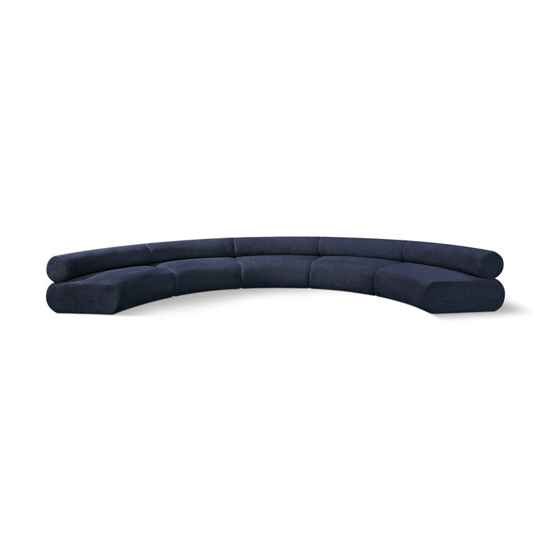 Canapé rembourré Bale, Tissu chenille bleu marine