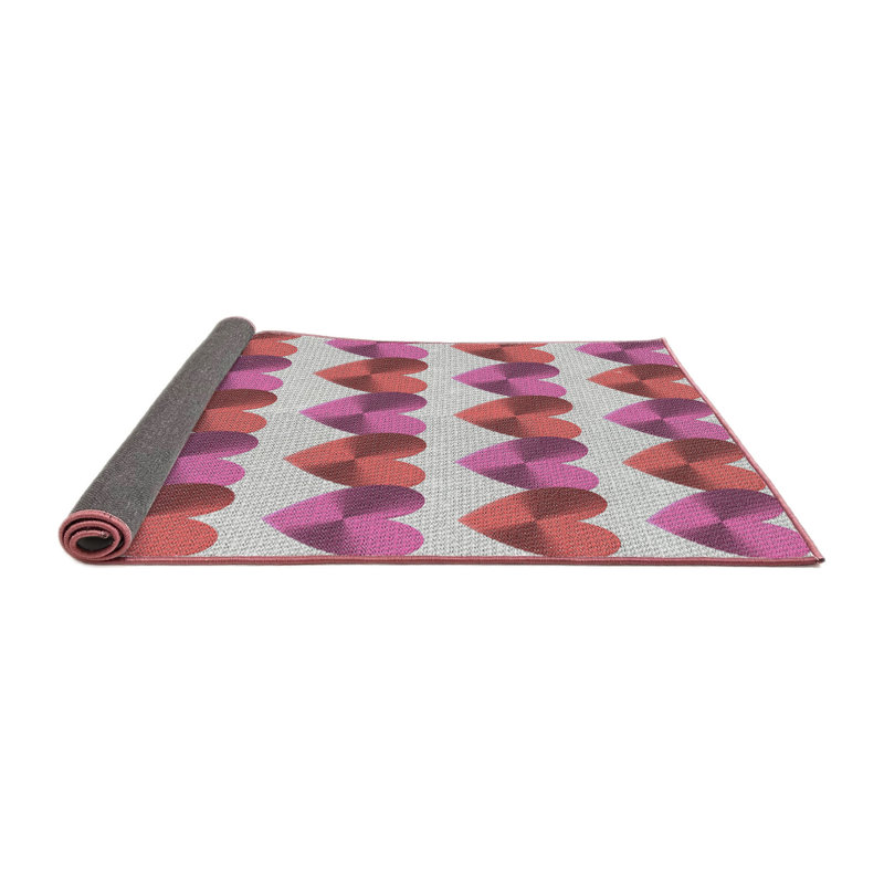 Tapis rose/brun/gris à motifs Adamsdale, Rond 3 pi