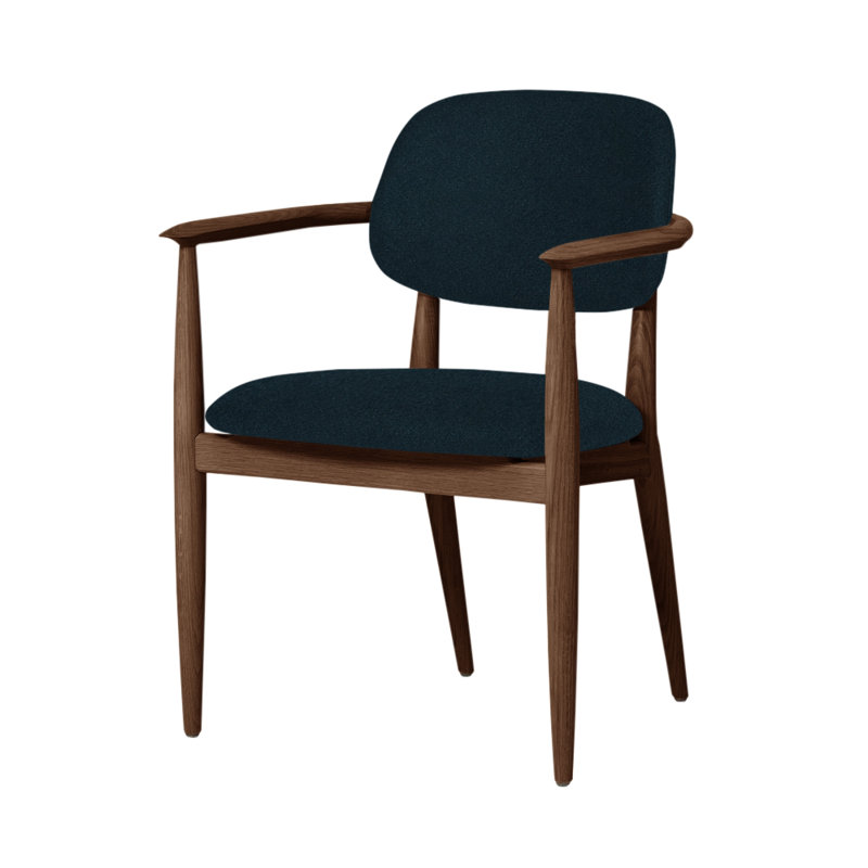 Slow Arm Chair, Natural Walnut, Bellagio 2 Black 7925