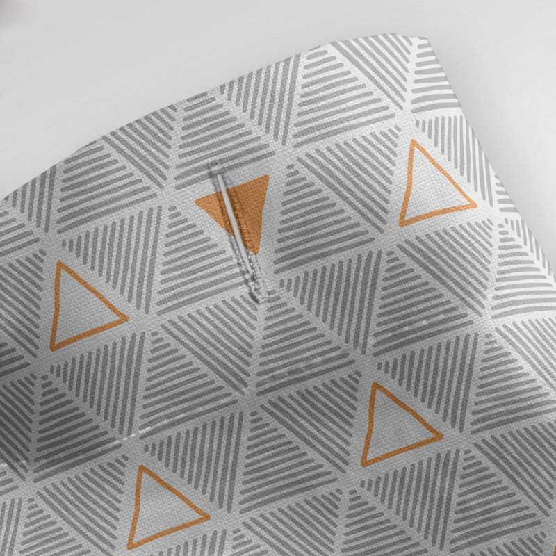 Rideau de douche simple à triangles à main classique Patricia Geoffrey, Orange, Yes